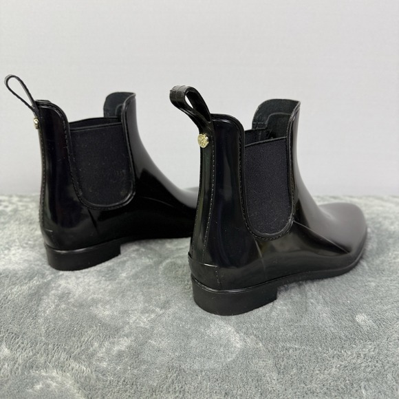 Sam Edelman Tinsley Women's Black Almond Toe Pull On Chelsea Ankle Rain Boots 7 - Picture 8 of 13